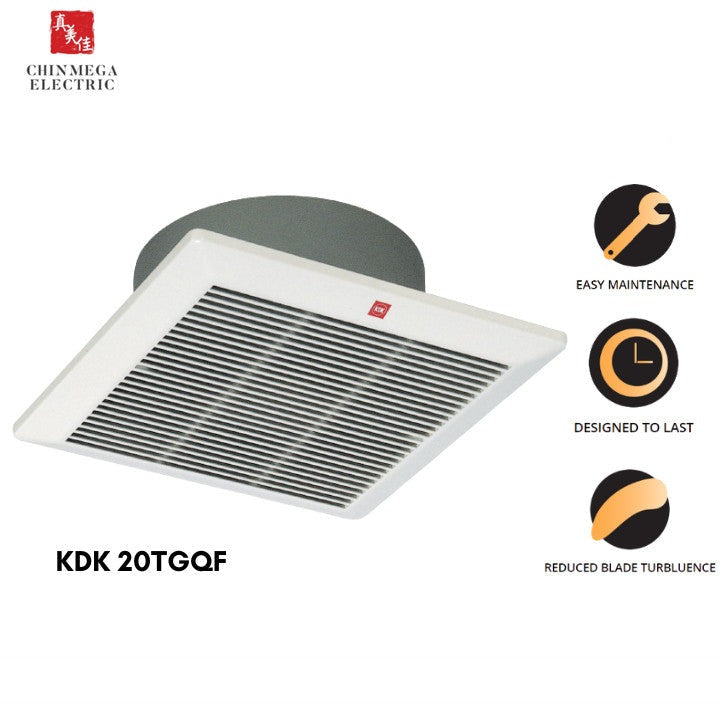 KDK 20cm Ceiling Mounted Ventilating Exhaust Fan 20TGQF (Enquire for Installation)