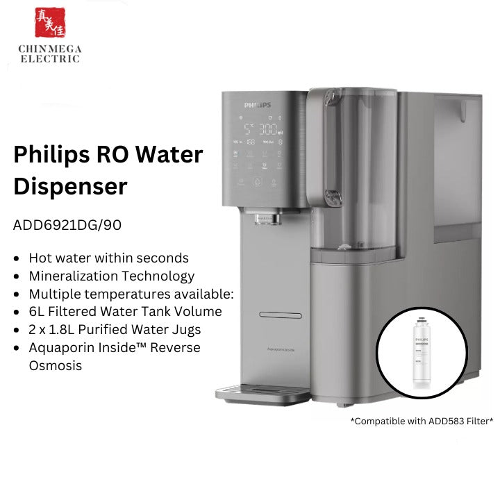 Philips 6L Instant Water Dispenser RO Water Purifier with 2 x 1.8L Water Jugs | ADD6921DG/90