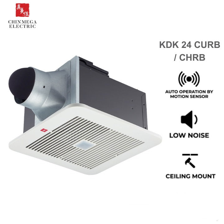 *New Model* KDK Ceiling Mount Ventilating Fan with Motion Sensor and Timer (24CURA / CURB) / (24CHRA / CHRB) (Enquire for installation)