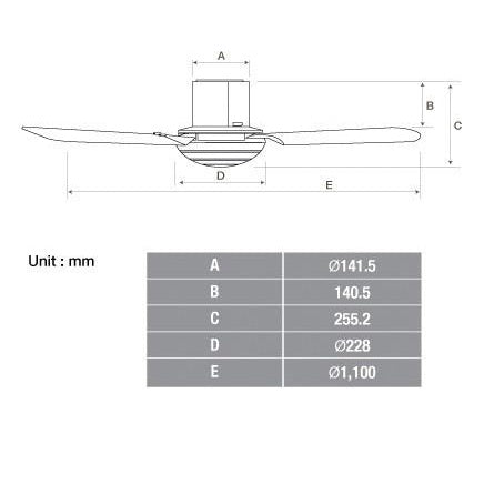 KDK 44" Ceiling Fan With Remote Control M11SU