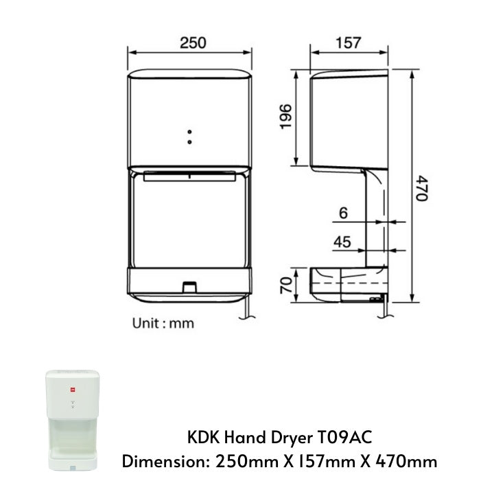 KDK Hand Dryer T09AC T09BC