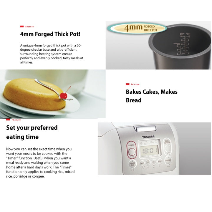 Toshiba 1.0L / 1.8L Micom Rice Cooker RC-10NMFEIS / RC-18NMFEIS