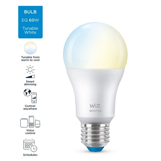 WiZ Smart Lighting by Philips E27 9W Tunable White Smart Bulb