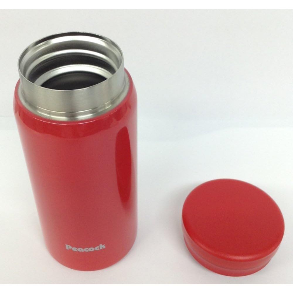 Peacock Compact 0.2L Thermal Vacuum Bottle Mug (AKB-20AK / ABK-20RS) - Red Pink / Navy Blue