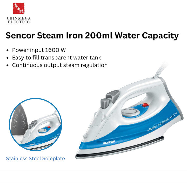 Sencor 1600W Steam Iron | SSI 2027BL