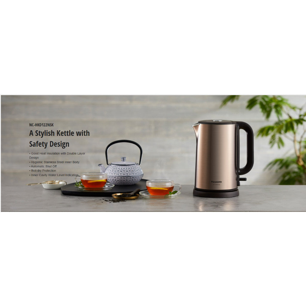 Panasonic 1.2L Double Layer Insulated Stainless-Steel Kettle | NC-HKD122 N(Gold)