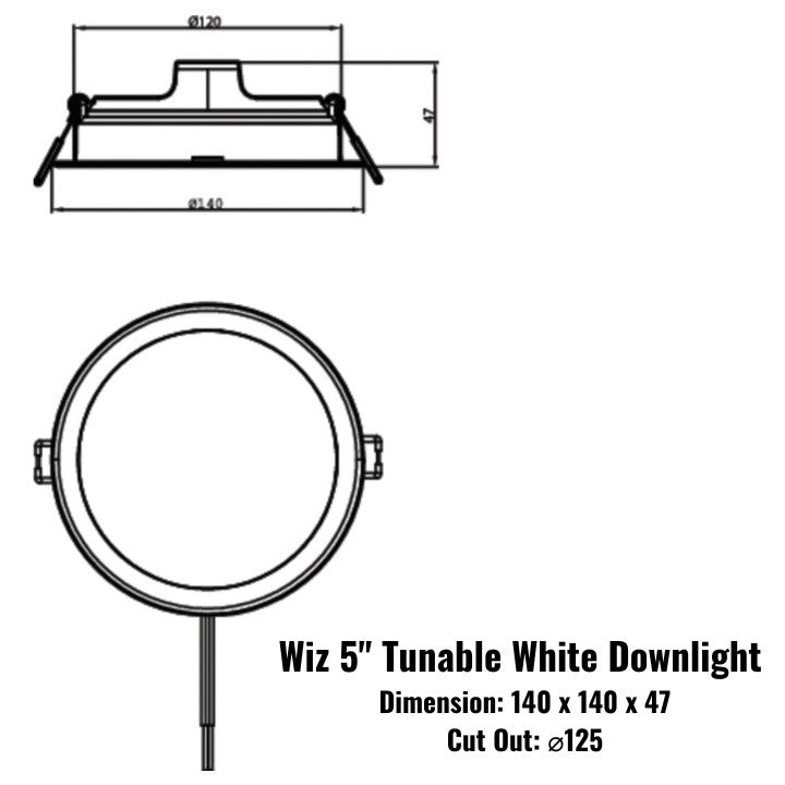 WiZ 5" 12.5W /6" 17W Tunable White Smart Downlight