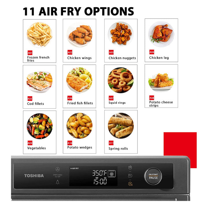 Toshiba 25L Air Fry Oven Remote Control with TSmartLife APP | TL2-SAC25GZC(GR)