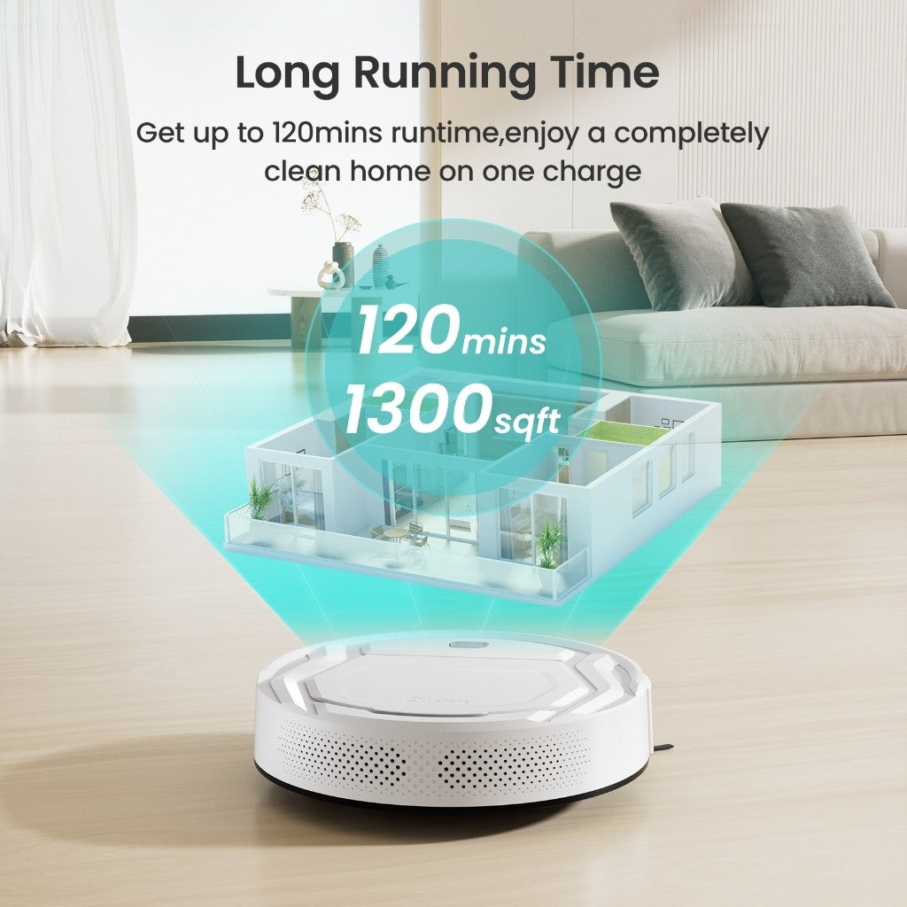 Lefant 4000Pa M210 Robot Vacuum | Clean 1300sft² in 120 min | Dustbin 500ML