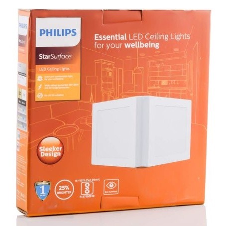 Philips LED Star Surface Square/Round Surface Mounted Ceiling Light 12W/18W | 6500K cool day light