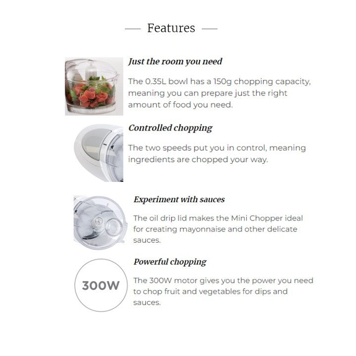 Kenwood Electric Mini Powerful and compact Chopper | CH180B