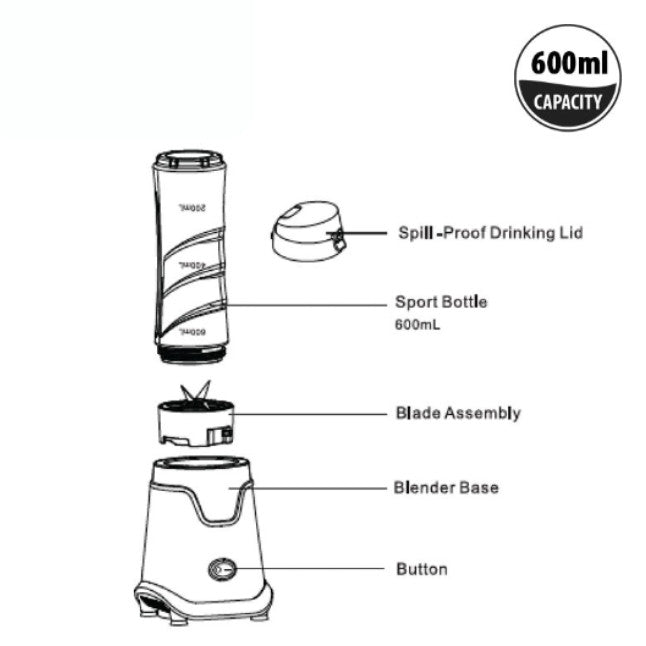 Mayer 600 ml Personal Blender | MMPB600