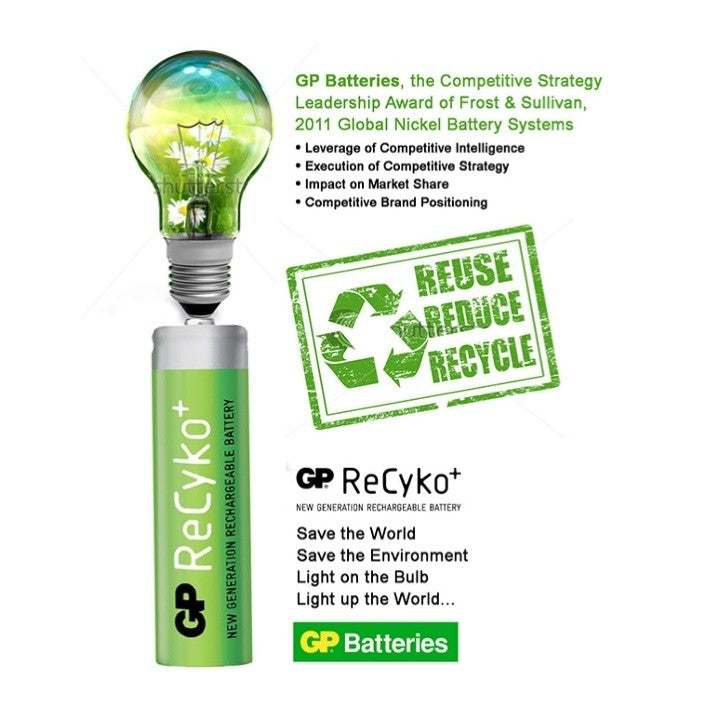GP Recyko AAA Batteries 850mAh