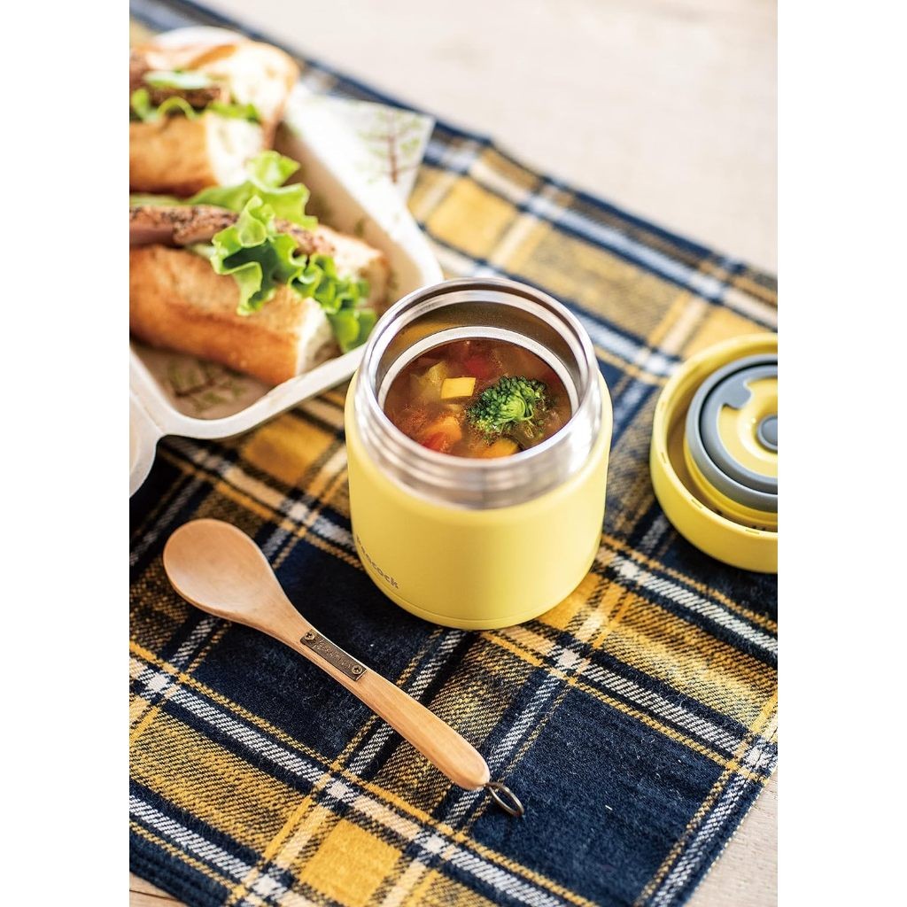 Peacock 300ML Food Jar Stainless Steel - Sand Beige / Citron Yellow (LKD-30 Y)