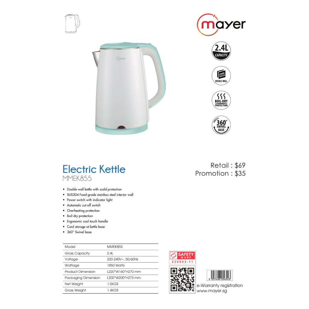 Mayer 2.4L Electric Kettle | MMEK855