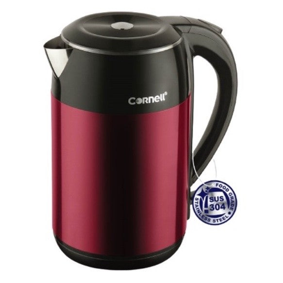 Cornell 1.8L Cool Touch Double Wall Kettle CJK-P182SSB (Black) / CJK-P188SSB (Wine Red)