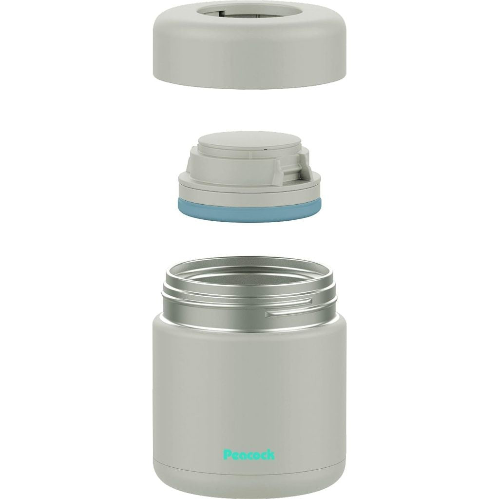 Peacock 300ML Food Jar Stainless Steel - Sand Beige / Citron Yellow (LKD-30 Y)