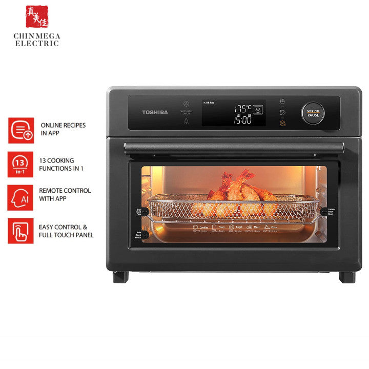 Toshiba 25L Air Fry Oven Remote Control with TSmartLife APP | TL2-SAC25GZC(GR)
