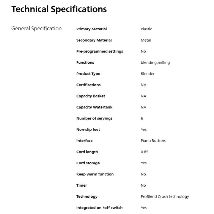 Philips Series 5000 Blender Core HR2221/01