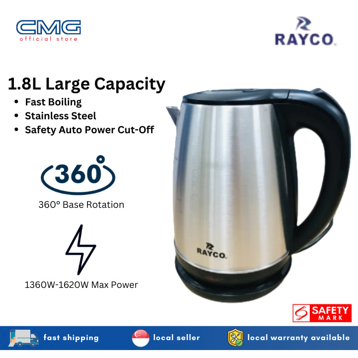 Rayco 1.8L Electric Kettle 304 Stainless Steel | RKS8001