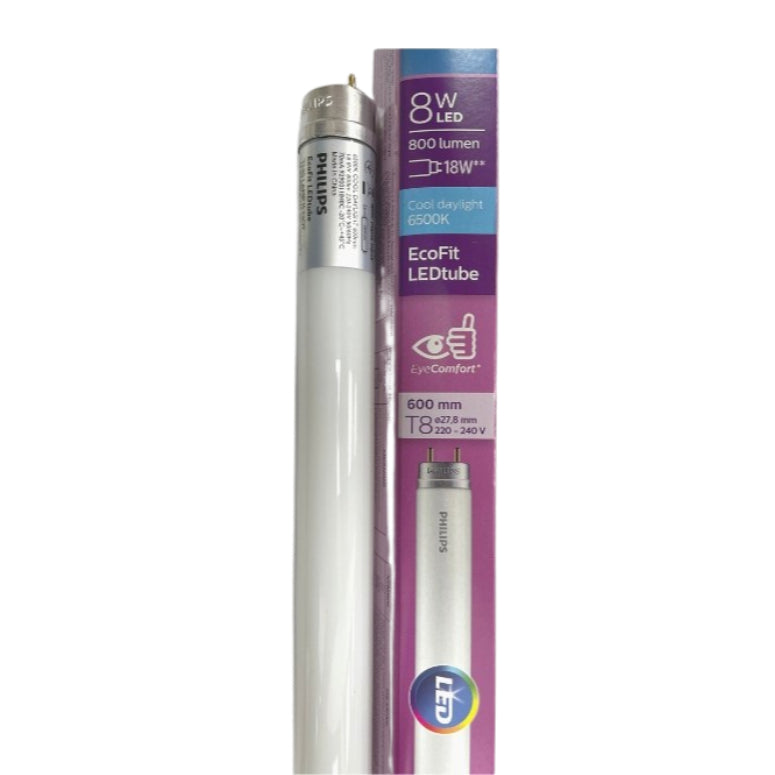 PHILIPS T8 LED ECOFIT light tube / 2ft (8W) / 4ft (16W / 20W) / Cool Daylight / Cool White
