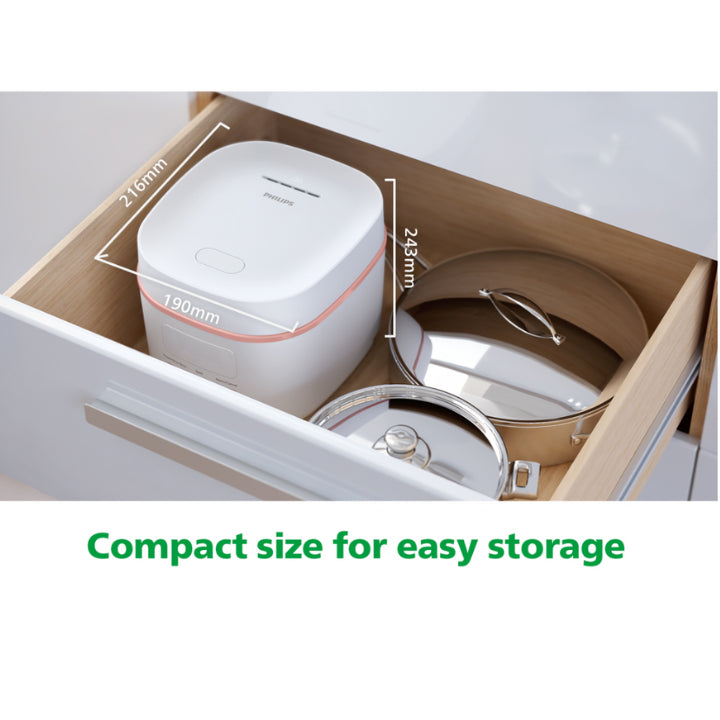 PHILIPS 3000 Series Mini Rice Cooker 0.54L | HD3064/62