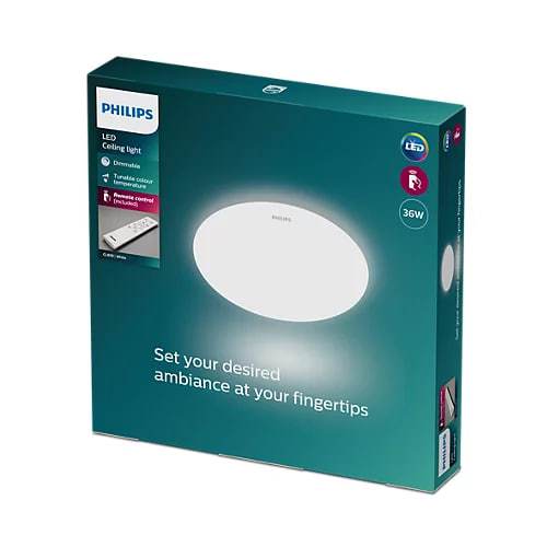 Philips Braid CL610 Tri-Color Ceiling Light with Remote Control | Tunable, Dimmable, Brightness Control