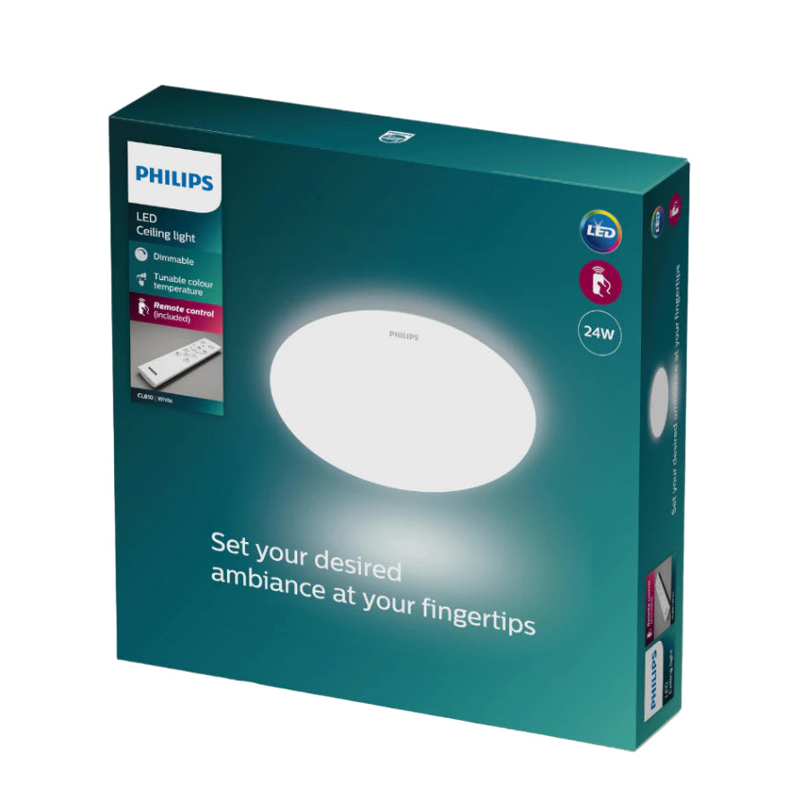 Philips Braid CL610 Tri-Color Ceiling Light with Remote Control | Tunable, Dimmable, Brightness Control