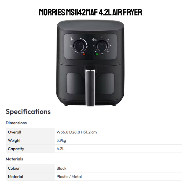 Morries MS1142MAF 4.2L Air Fryer