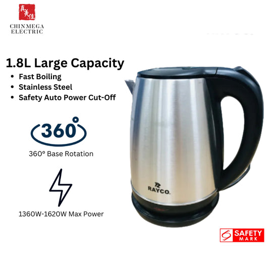 Rayco 1.8L Electric Kettle 304 Stainless Steel | RKS8001