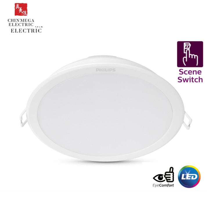 Philips Meson Scene Switch LED Downlight 5W/9W/13W /17W (1 Switch 3 Colours 2700K-4000K-6500K)