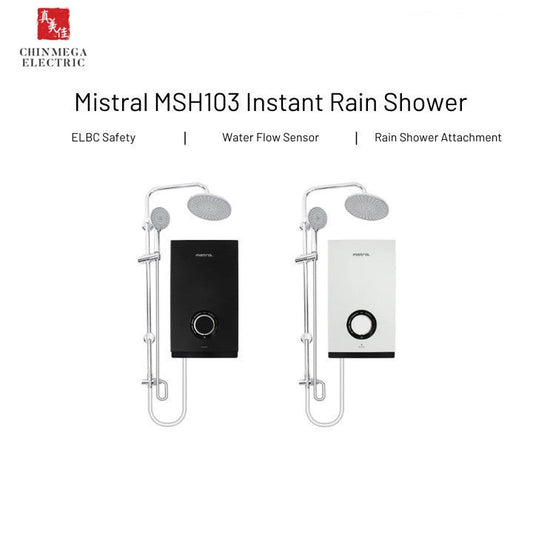 Mistral DC Pump Instant Water Heater with Rain Shower | MSH103