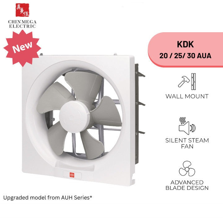 KDK 20AUA/ 25AUA/ 30AUA Exhaust Fan Wall Mount Ventilating Fan *UPGRADED from KDK AUH series* (Enquire for installation)