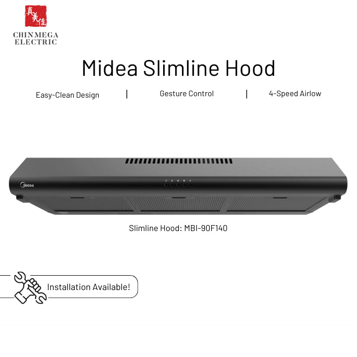 Midea Black Slimline Hood 90cm (MBI-90F140)