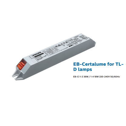 Philips Electronic Ballast EB-Ci 1-2 14-28W for TL5 Lamps | EB-Ci 1-2 36W / 1-4 18W for TL-D Lamps