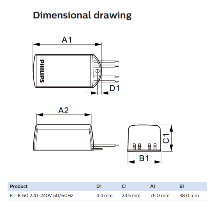 Philips Electronic Transformer (ET-E 10W LED 220V-240V / ET-E 60 220-240V 50/60Hz)