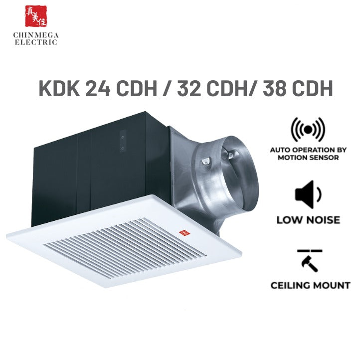 KDK 24cm/32cm Ceiling Mounted Ventilating Fan 24CDH / 32CDH/ 38CDH (Enquire for installation)