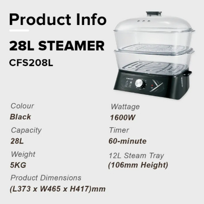 Cornell 28L 3 tier Food Steamer CFS-EL208L