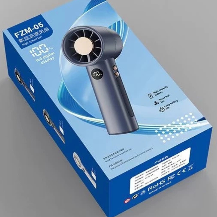 CEPMF005 High Speed Cooling Mini Handheld Fan with LED Display & 100 Adjustable Speed Settings, 3600mAh Battery