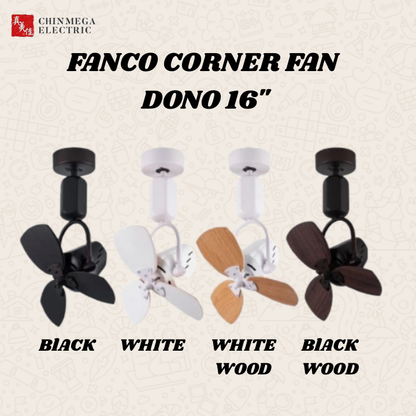 FANCO DONO 16" DC MOTOR CORNER FAN (Installation Service Please Contact Live Seller)