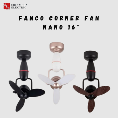 FANCO NANO 16" DC MOTOR CORNER FAN (Installation Service Please Contact Live Seller)