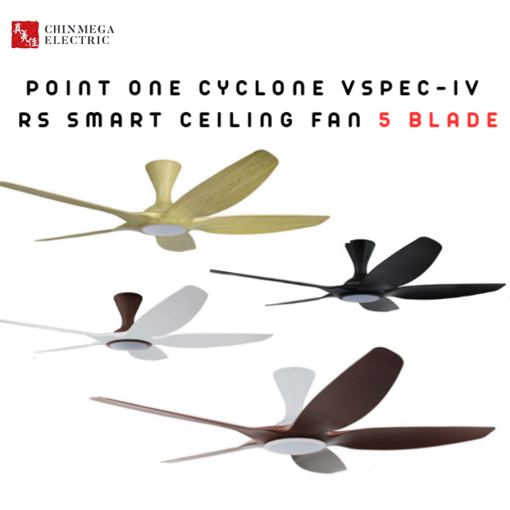 Point One Cyclone VSPEC-IV RS Smart Ceiling Fan 5 Blade (Installation Available)