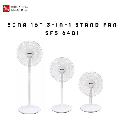SONA 16” 3-in-1 Stand Fan SFS 6401