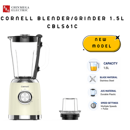 Cornell 1.5L Glass Jug Blender with Grinder High Speed Mixer