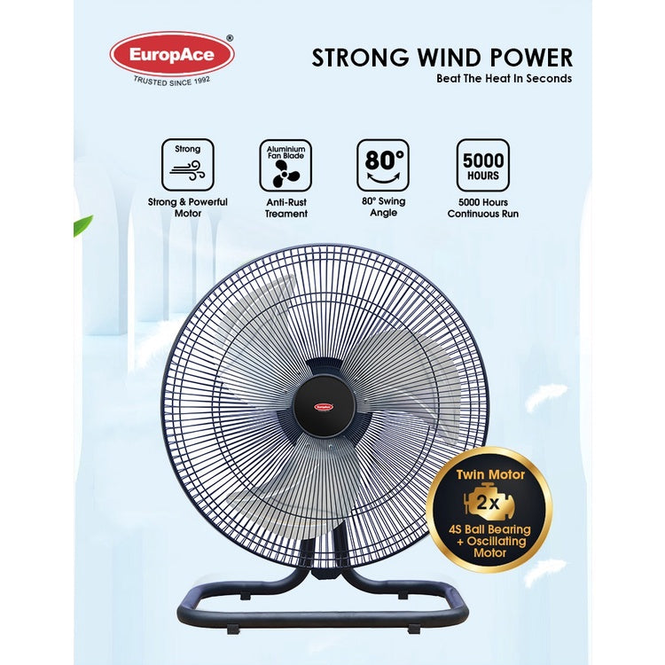 EuropAce 18"/ 20" Twin Turbo Power Floor Fan EPF 2183U/ EPF 2203U