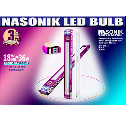 Nasonik PLL LED Bulb Tube 18W=36W 6500K Daylight