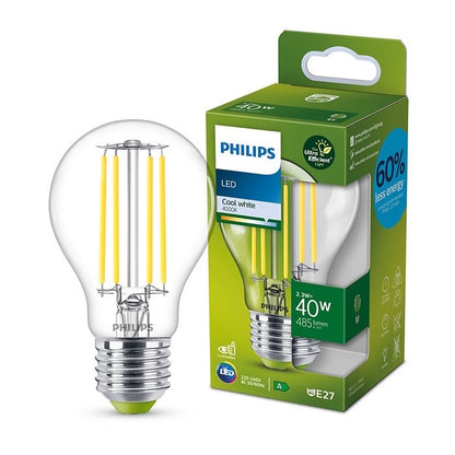 Philips Ultra Efficient LED Bulb 2.3W-40W / 4W-60W E27