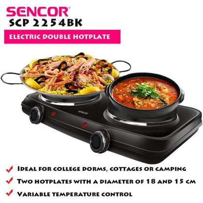 Sencor Electric Double Hotplate | SCP2254BK