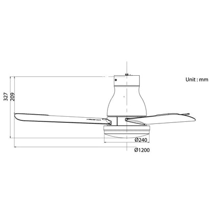 KDK 48" DC Motor Ceiling Fan With LED Light | U48FP