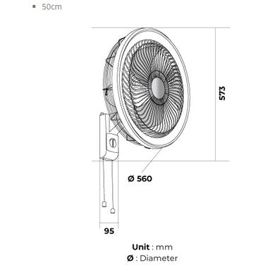 KDK 20" Industrial Wall Fan YU50X